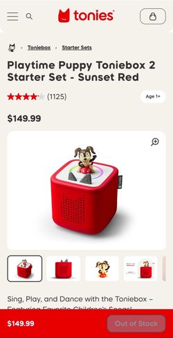 Playtime Puppy Toniesbox 2 Starter Set - Sunset Red - Brand New Sealed
