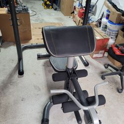 Gold's Gym Weight Bench With Squat Rack, Preacher Curl, Leg Extension