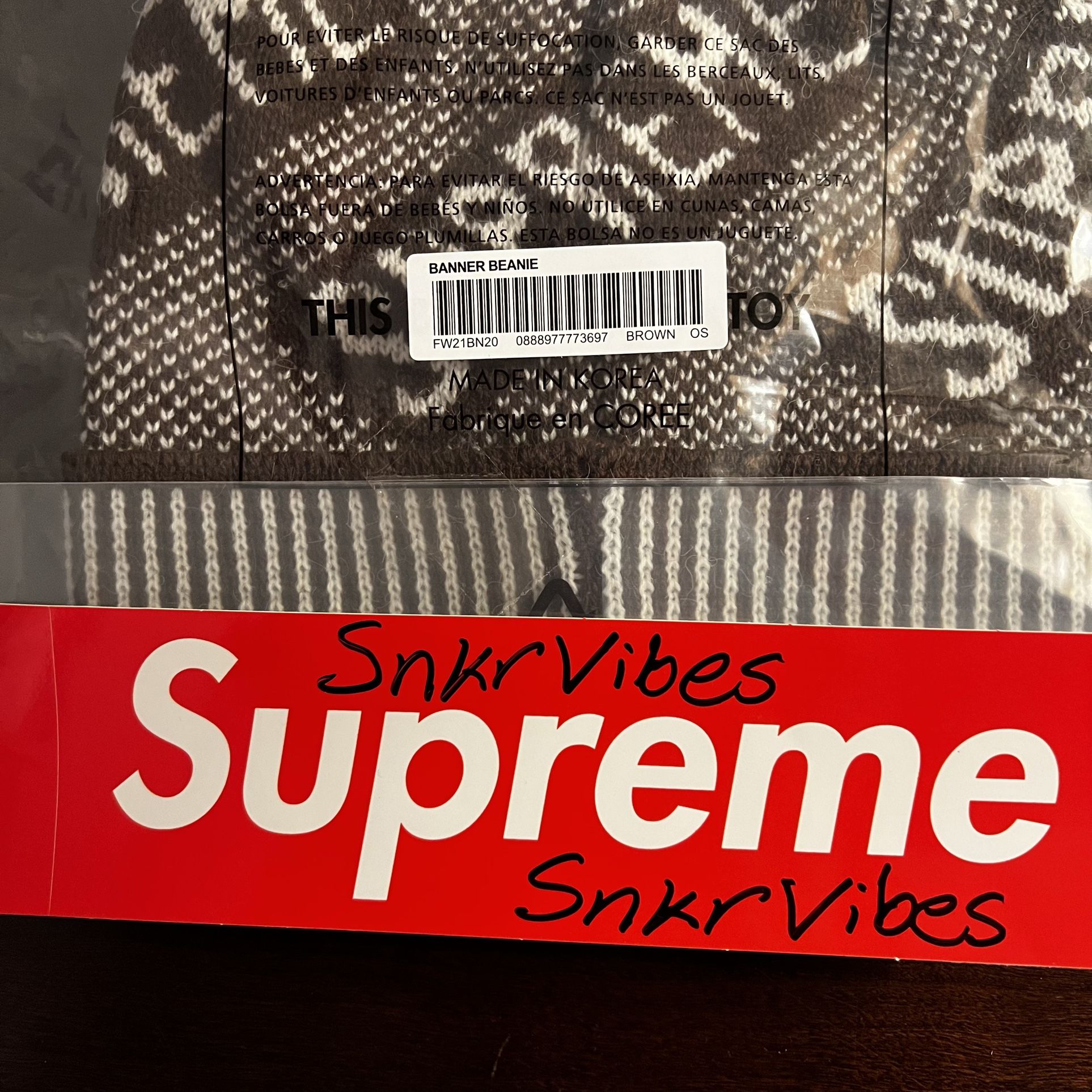 Supreme Banner Beanie ~ Brown for Sale in Dallas, TX - OfferUp