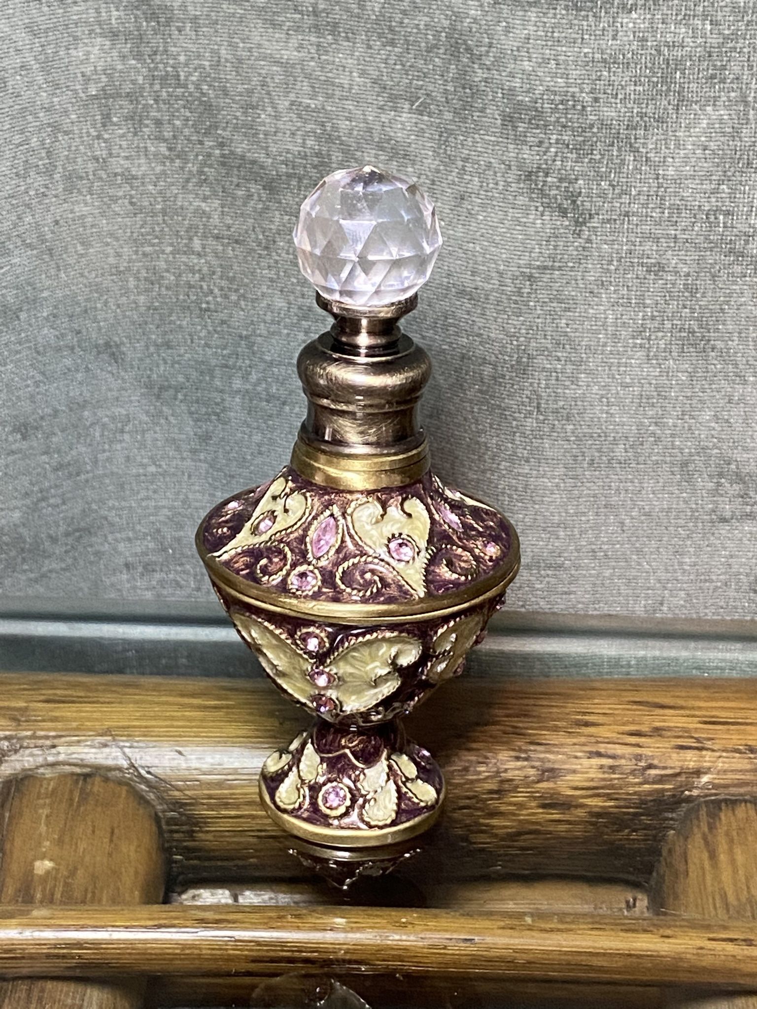 Twos Company Vintage Austrian Enamel Perfume Bottle 