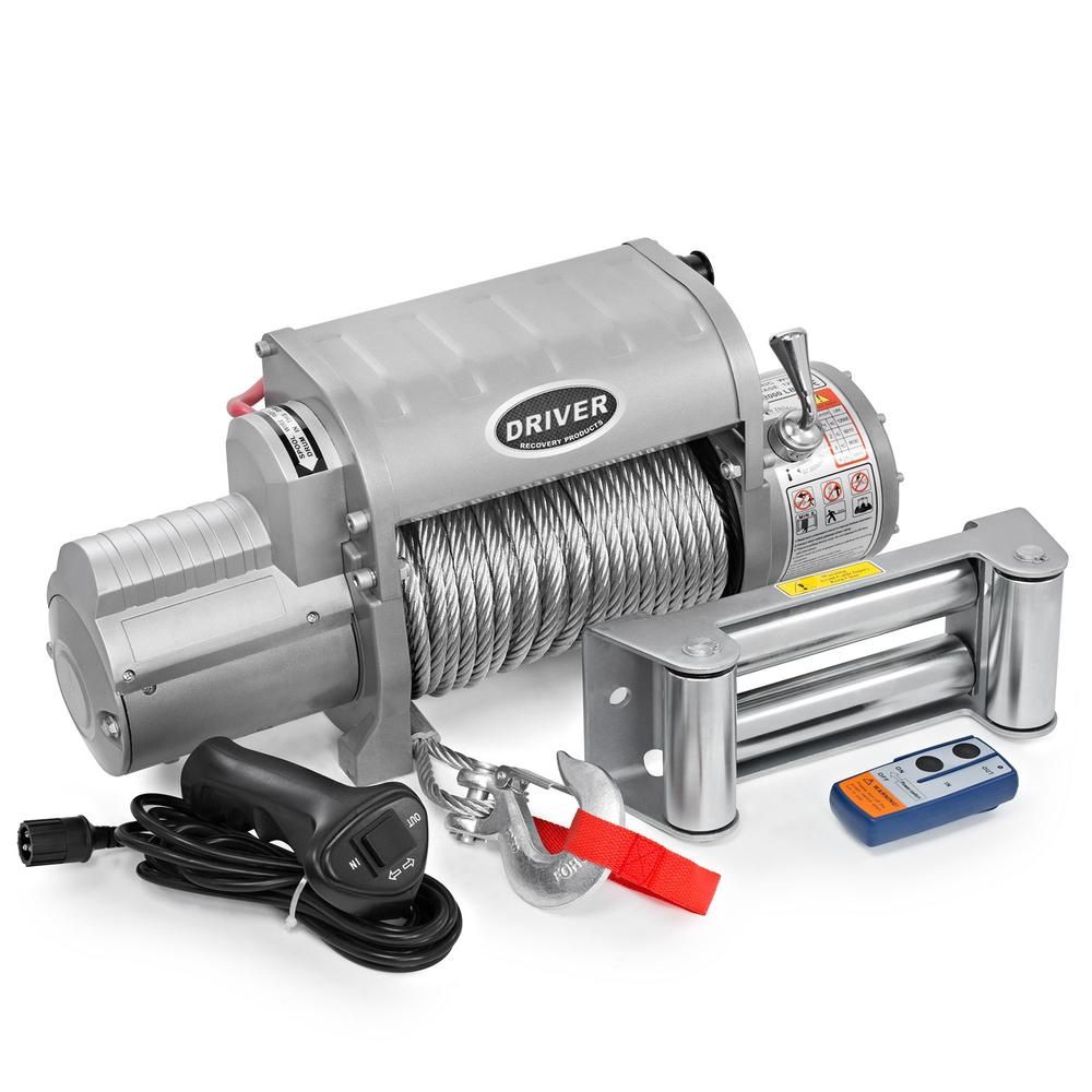 Electric Recovery Winch w/ Wireless Remote (12,000 lbs. Capacity) by Driver Recovery