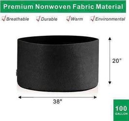New 12 Pack 100 Gallon Grow Bags Tan Fabric Round Aeration Pots Container for Nursery Garden & Plant