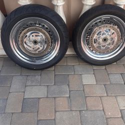 Harley Softail Fatboy Wheels / Rims And Tires Chrome