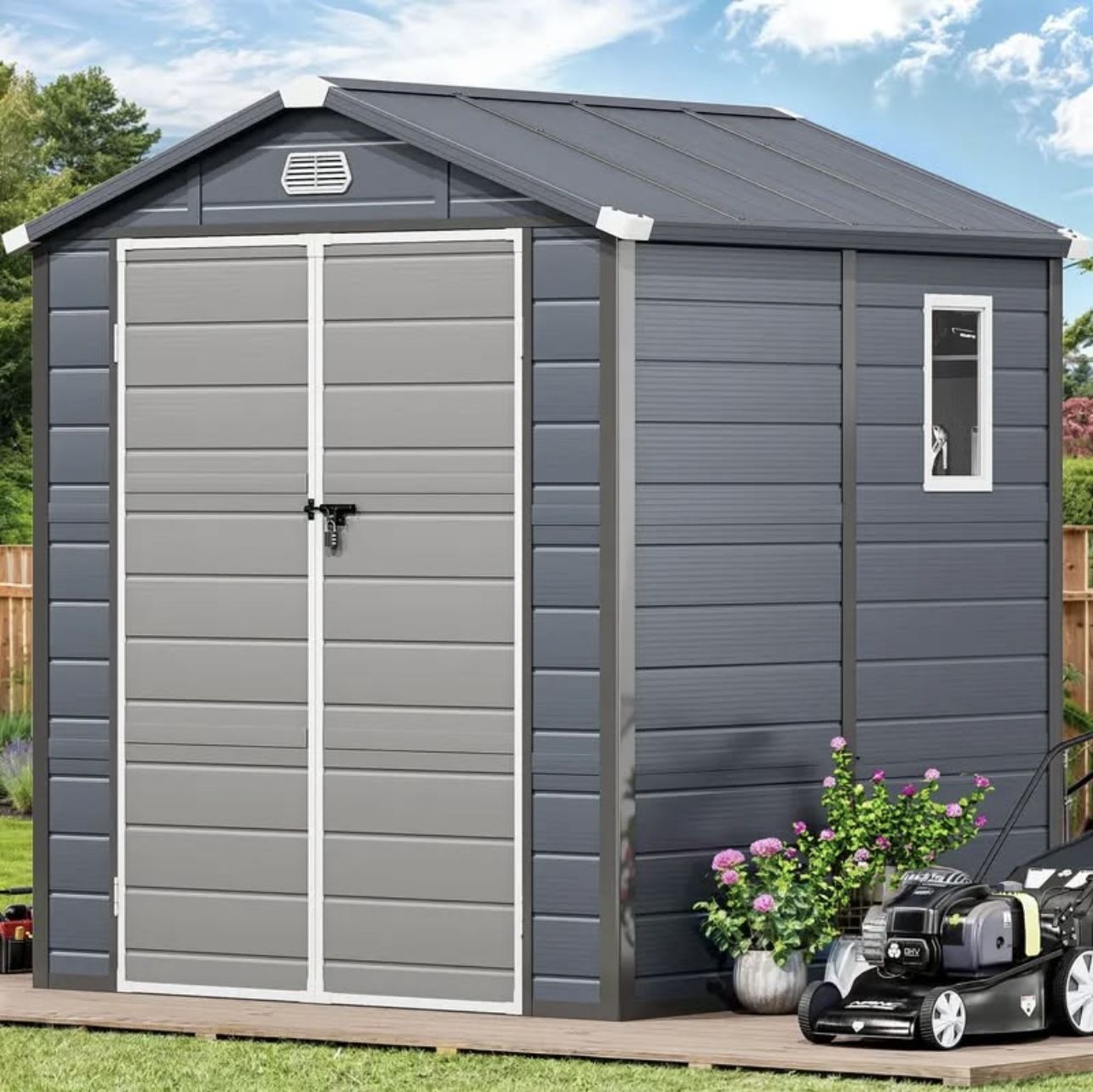 OUTDOOR SHED 6 X 6 WATERPROOF AND LOCKABLE BRAND NEW IN BOX!!!