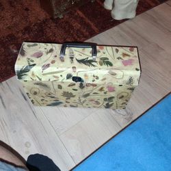 Vintage Cardboard Storage Case Floral For Receipts, Bill's Etc...