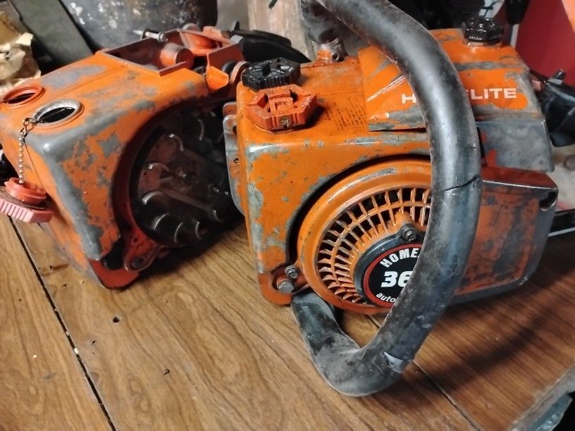 2 Vintage Homelites 360 Chainsaw Both Turn With Good Compression 50$