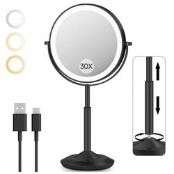 30X/1X MAKEUP MIRROR WITH LIGHTS
