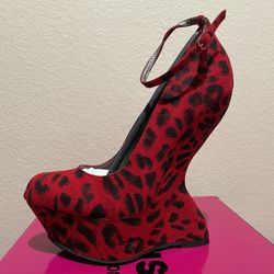 Womens Dollhouse Red Cheetah High Heel Size 5.5, 6, 6.5, 7, 7.5, 8, 8.5, And 9