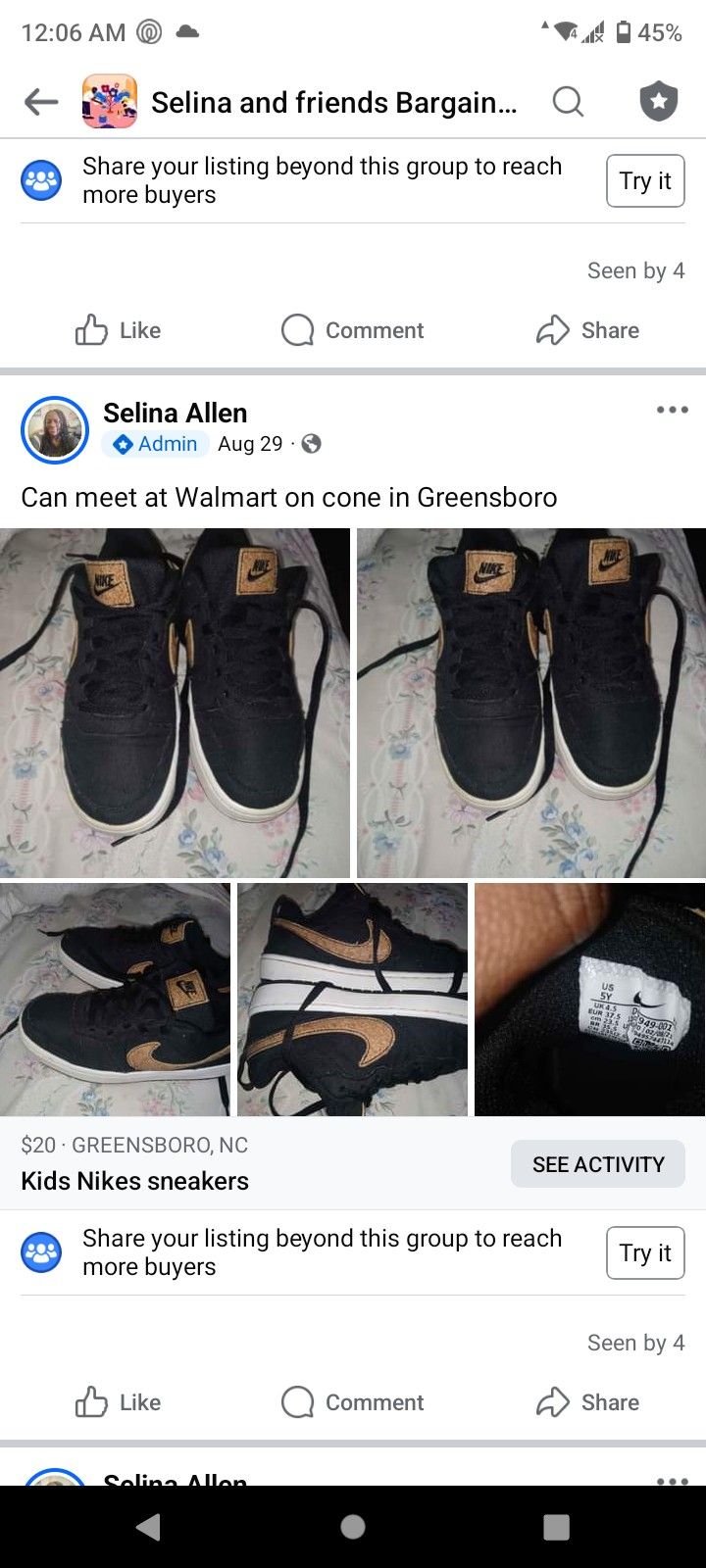 Size 5 Youth Nikes