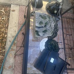 50 Gallon Reptile Tank, Lights, Rock, Filter