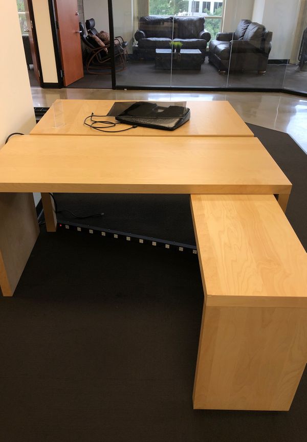 Ikea Malm Desk W Pull Out Panel White Stained Oak For Sale In