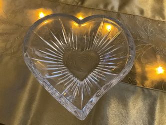 Mikasa Icicles Glass Dish, Heart Bowl, Lead Crystal, SNO47/512, Germany, Vintage from 1992, With Box
