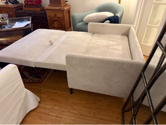Modern Convertible Sleeper Sofa Bed - Like New - Cream Corduroy
