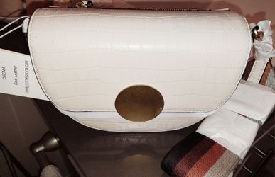 O My Bag Lottie Crossbody Bag Cream Croc Leather