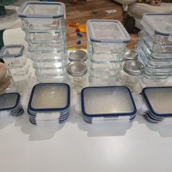 IKEA 365+ Glass Food Container with Plastic Lid, Square, Rectangle, 6oz, 20oz, 34oz 61oz, 3qt