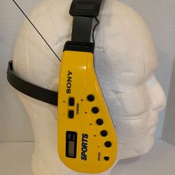 Sony Sports 1988 Walkman FM Stereo Headset Headphone Receiver Yellow