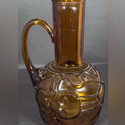 Vintage Amber Glass Bottle 