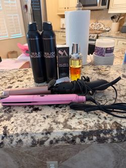 Hair Styling Bundle – Flat Iron, Curler, Hairspray & Serum