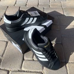 NEW Adidas Grand Court 2.0 Black White Sneakers Retro Mens Size 9.5