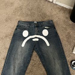 Bape Sad Face Jeans