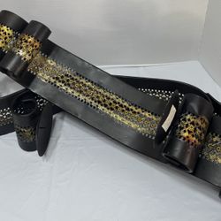 Decorative Metal Candle Holder Set – Black & Gold Rustic Home Decor (Set of 2)