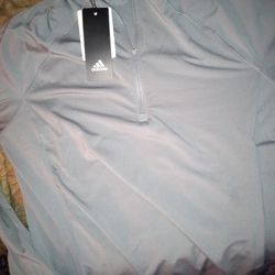 Women's Adidas Gray Long Sleeve Workout Shirt*NEW*