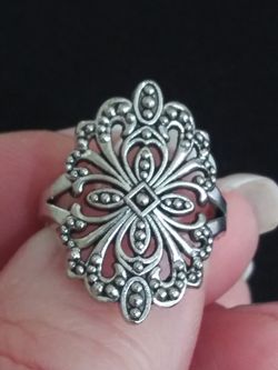 Silver plated SOUTHWESTERN ring~sz7