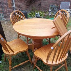 Amish San Antonio For Chairs And Table And Two Leaves