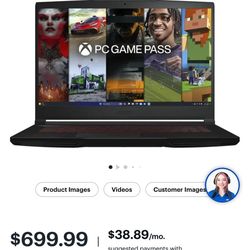 Gaming Laptop – MSI GF63 i5/RTX 2050/1TB SSD – Like New Bundle