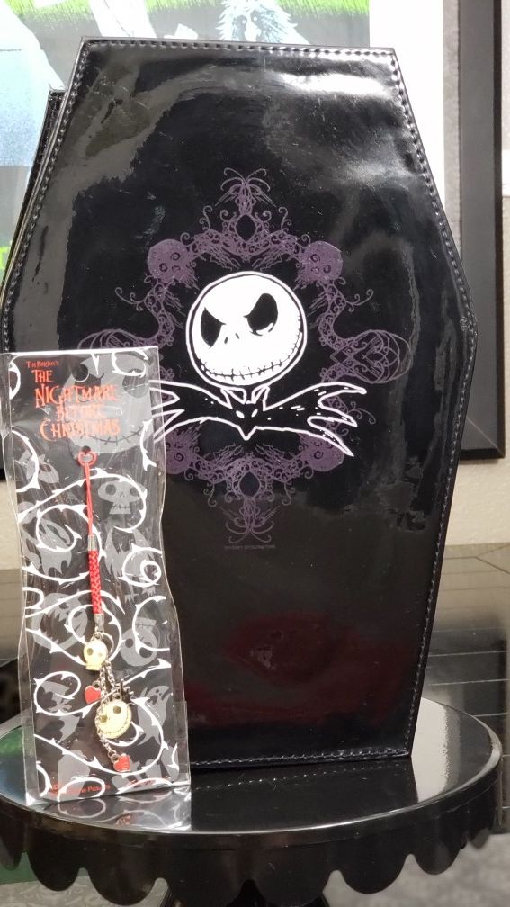 DisneyParks Jack Skellington Y2K Vinyl Coffin Backpack New