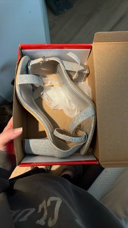 Silver Block Heels 8.5