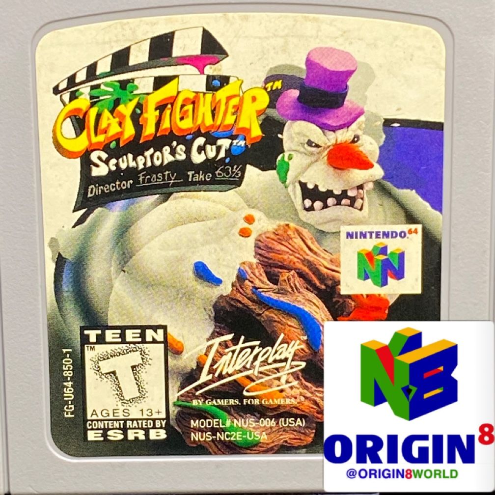 Clay Fighter Sculptors Cut BlockBuster Exclusive For Nintendo 64 Cleaned/Tested/Authentic Video Game N64