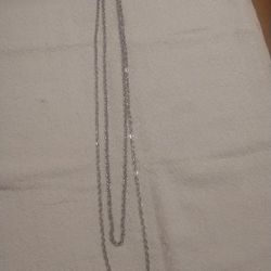 Vintage silver electroplated double necklace