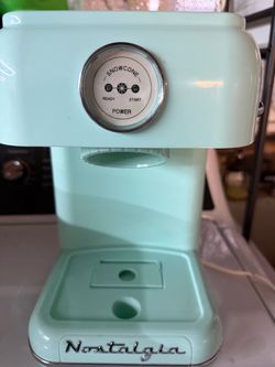 Aqua retro vintage Nostalgia Snow Cone Shaved Ice Machine - Retro Table-Top Slushie Machine