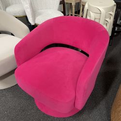 Assembled New Swivel Barrel Chair, Velvet Round Upholstered Accent Chairs Lounge Chair w/ Open Back