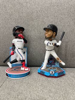 Miami Marlins baseball set of 2 bobbleheads