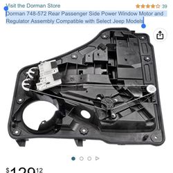 Dorman 748-572 Rear Passenger Side Power Window Motor and Regulator Assembly Compatible with Select Jeep Models