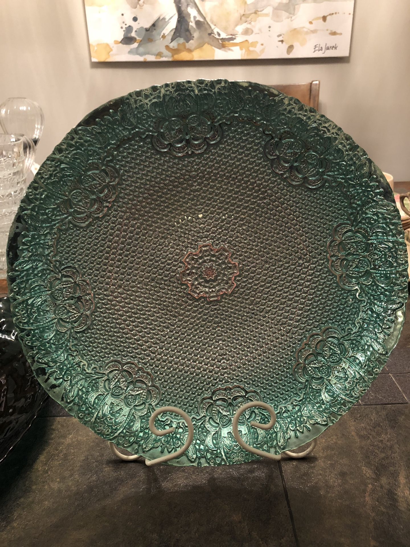 Turkish Silverina Handmade Glass Platter - Istanbul