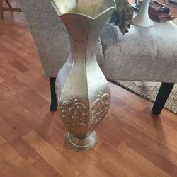 Gold Metal Floor Vase