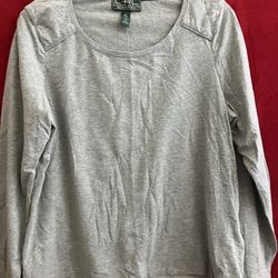 RALPH LAUREN SPORT TOP SHIRT LONG SLEEVE SHIRT XL GREY ** BLOUSE ON SALE Now 