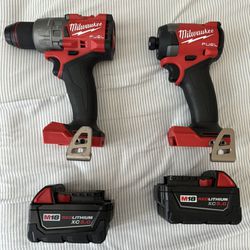 Milwaukee M18 FUEL 18-Volt Lithium-Ion Brushless Cordless Hammer Drill and Impact Driver Combo Kit(Negotiable)