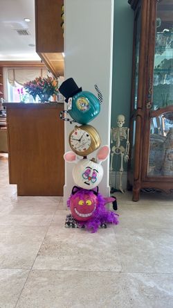 Alice in Wonderland themed pumpkin stack