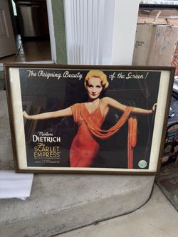 Vintage movie poster, Marlena Dietrich, the Scarlet Empress frame Vintage movie poster, Marlena Dietrich, the Scarlet Empress frame