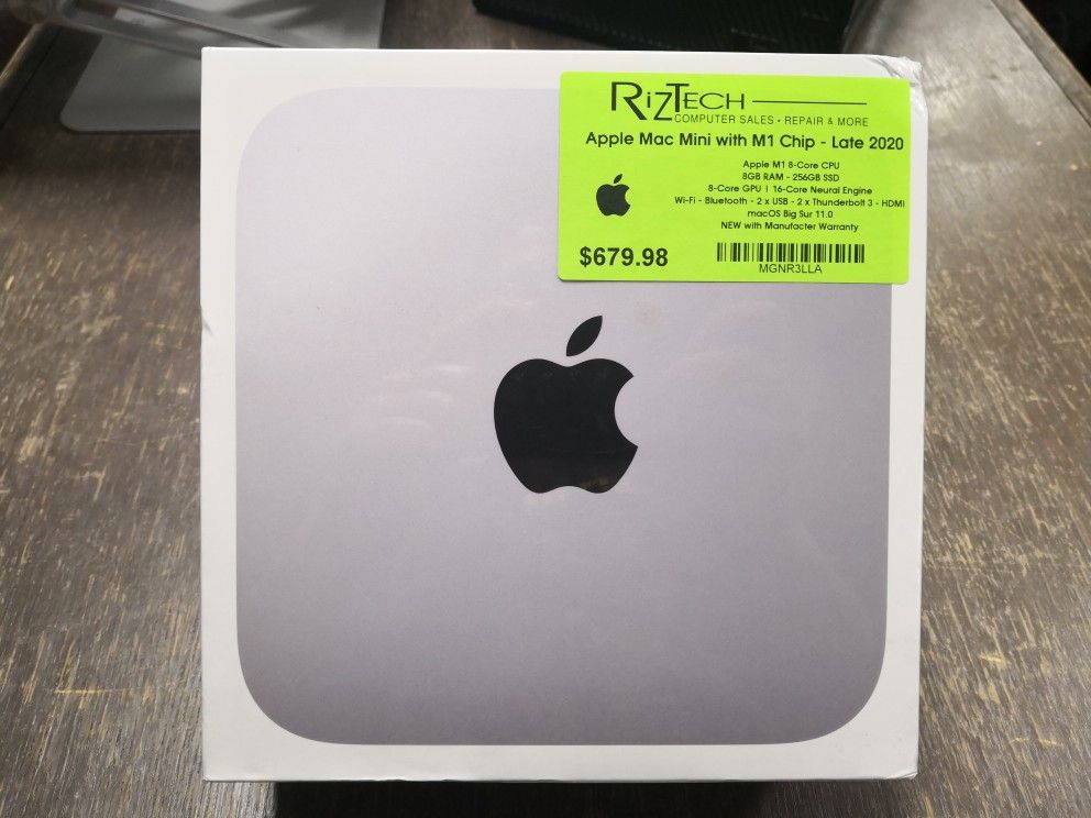 Apple Mac Mini Late 2020 - Apple M1 8-Core, 8GB RAM, 256GB SSD, MacOS Big Sur