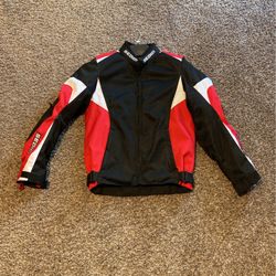 Women’s SEDICI Black, Red, & White Motorcycle Jacket