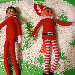 Boy And Girl Elf On The Shelf Bundle With Props And Accessories. Will Not Separate.