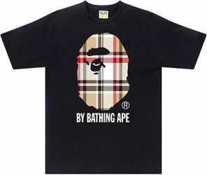 BAPE Check By Bathing Ape Tee 'Black/Beige' Size Large