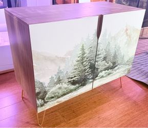 Pine Tree Sideboard Cabinet w/ Gold Legs