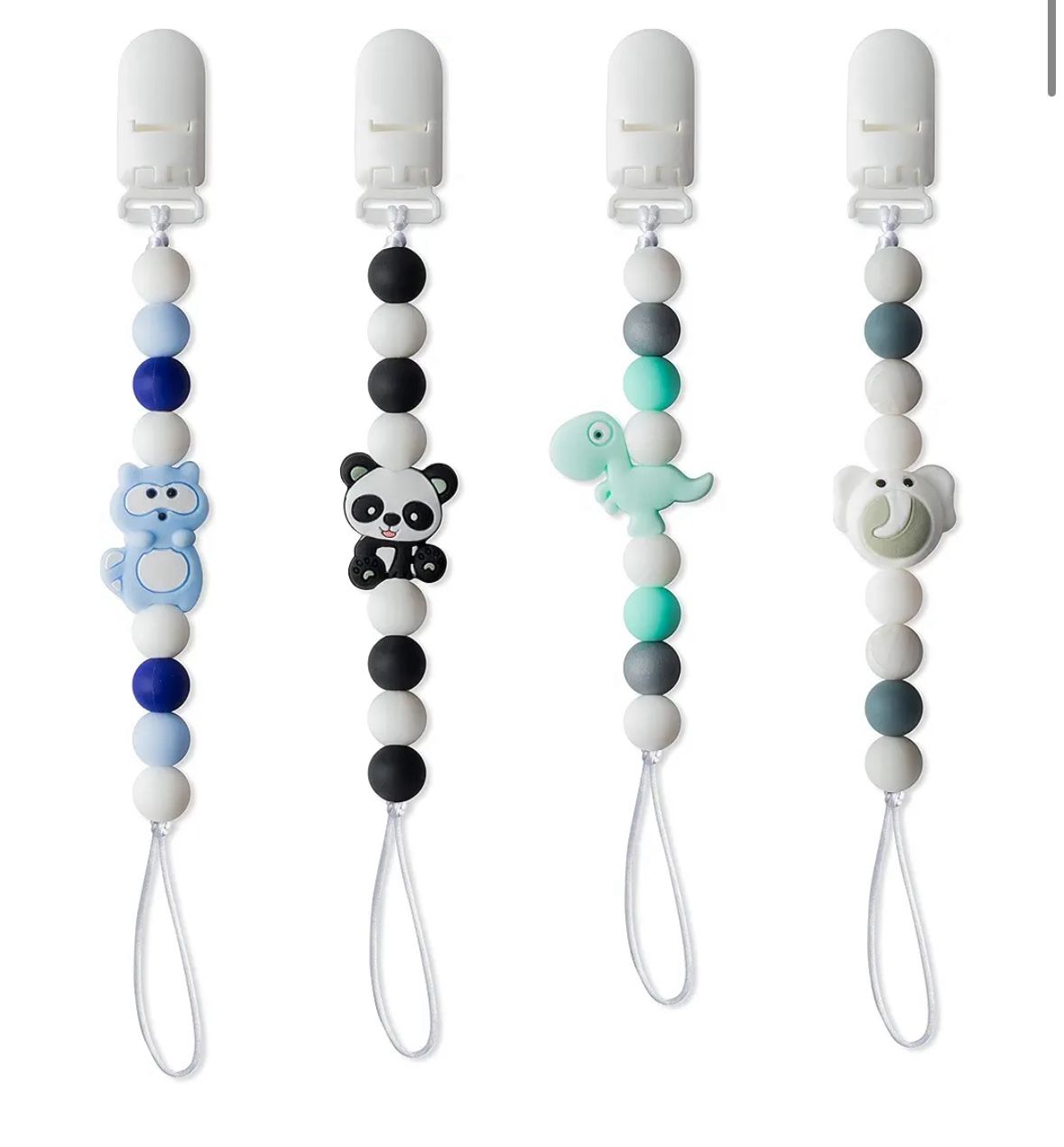 Animal Pacifier Clip 4 Psc