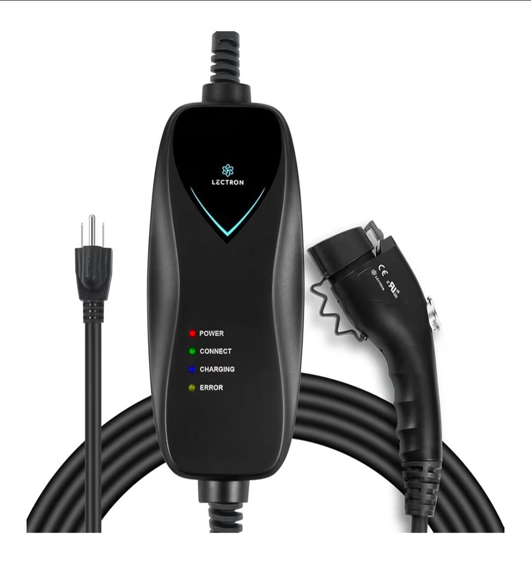 Lectron Level 1 EV Charger - ETL Certified, 120V, 15 Amp, 16 ft Extension Cord & J1772 Cable - Portable Electric Car Charger for J1772 EVs and Plug-in